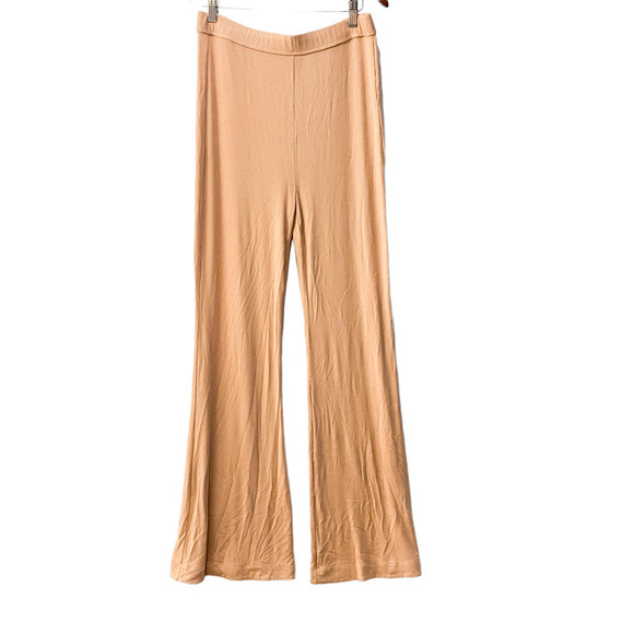 Alix NYC ribbed lounge pants beige Size Large sweatpant wide leg high rise - Picture 1 of 12